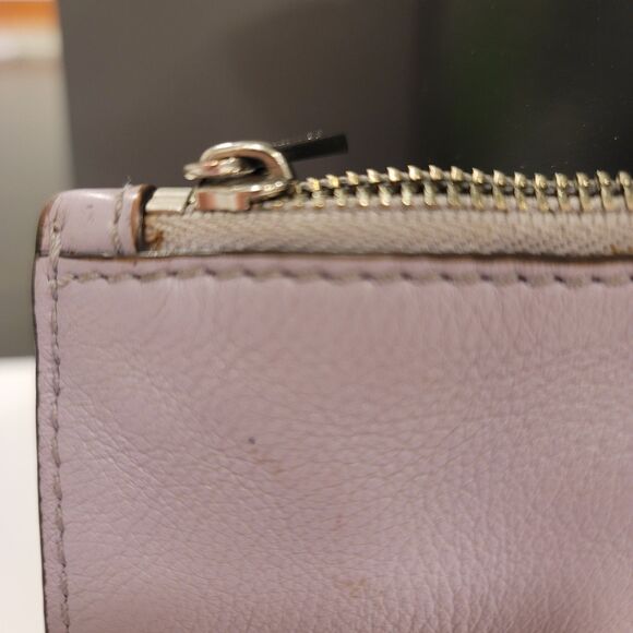 MICHAEL KORS WRISTLET  *RARE* Jet Set Leather Large Zip Clutch Purple/Lavender - Picture 7 of 10